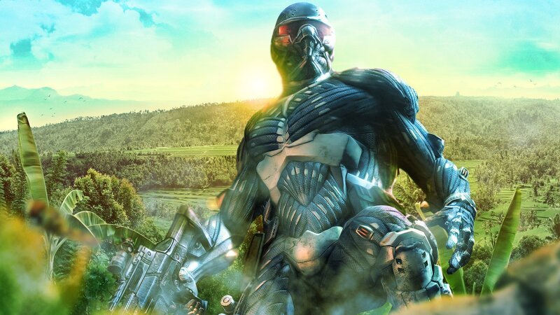 Soldier in Futuristic Armor — Green, Dramatic, Sunset