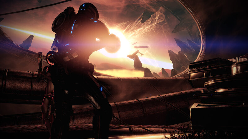 Soldier in Futuristic Armor — Orange, Dramatic, Sunset