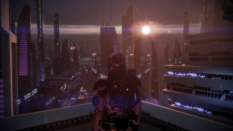 Soldier in Futuristic Armor — Purple, Dramatic, Sunset, 3d Render