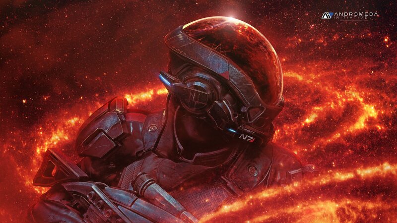Soldier in Futuristic Armor — Red, Dramatic, Digital Art