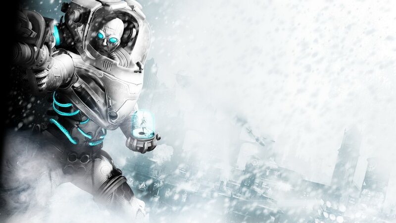 Soldier in Futuristic Armor — White, Dramatic