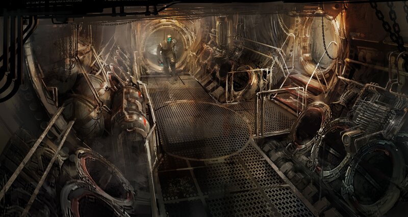 Soldier in Futuristic Corridor — Brown