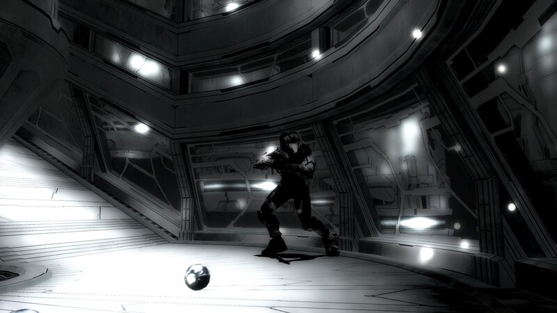 soldier in futuristic corridor