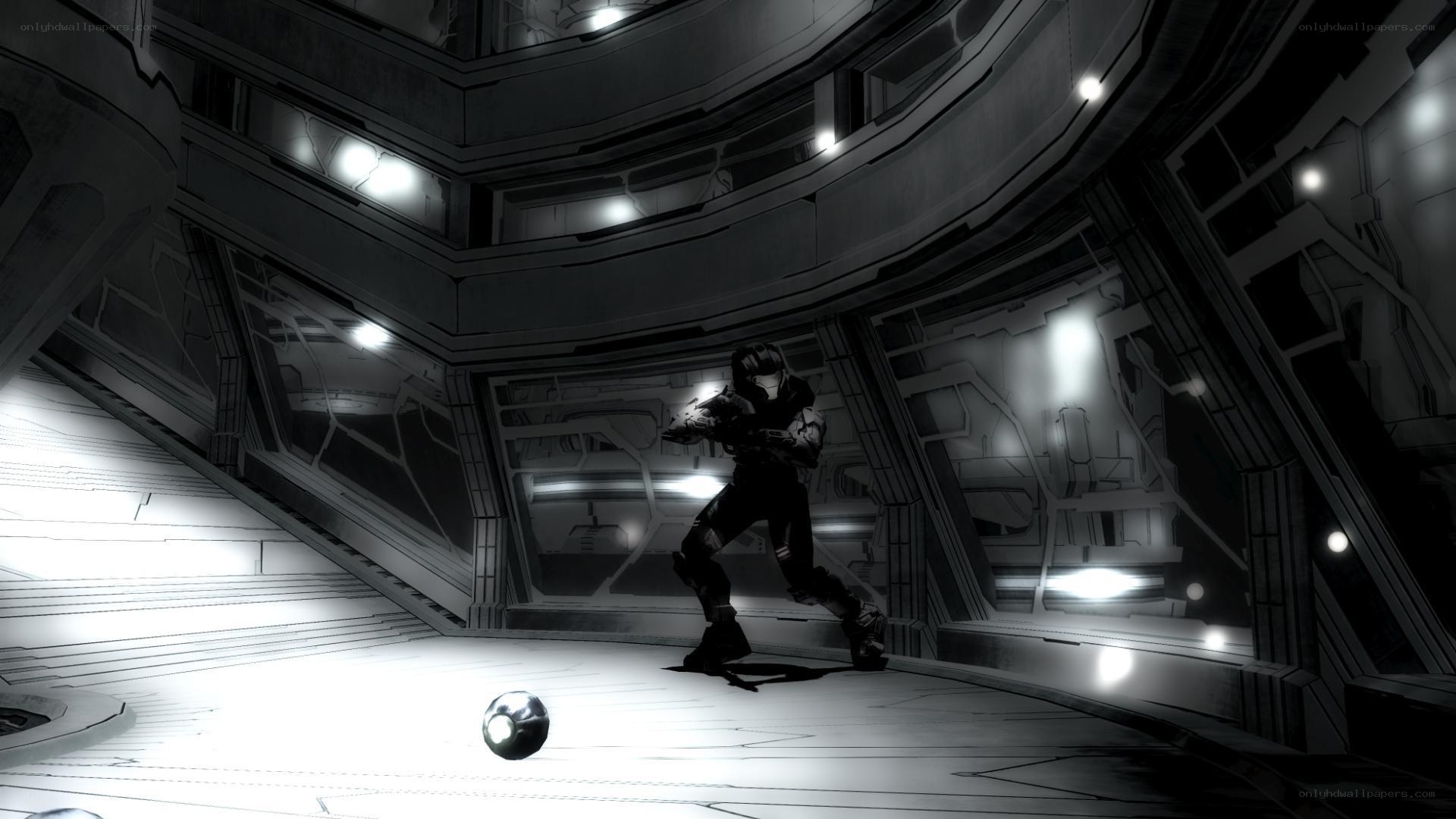 soldier in futuristic corridor