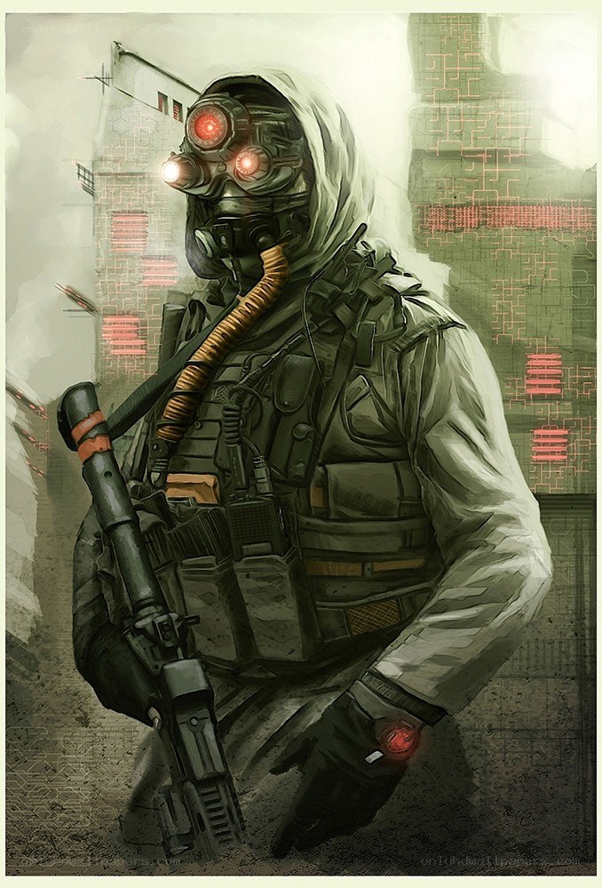 soldier in futuristic gear