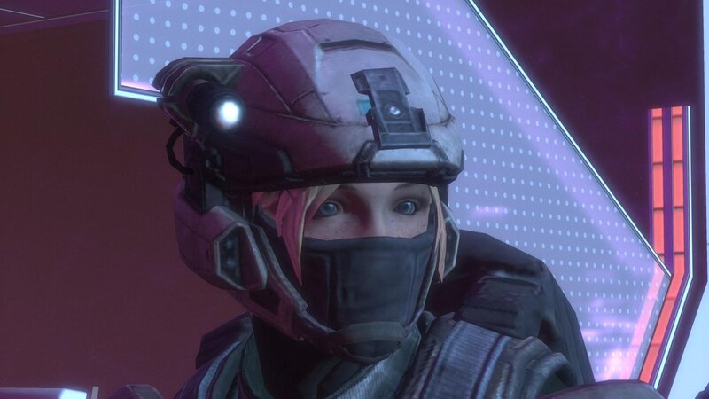 soldier in futuristic helmet