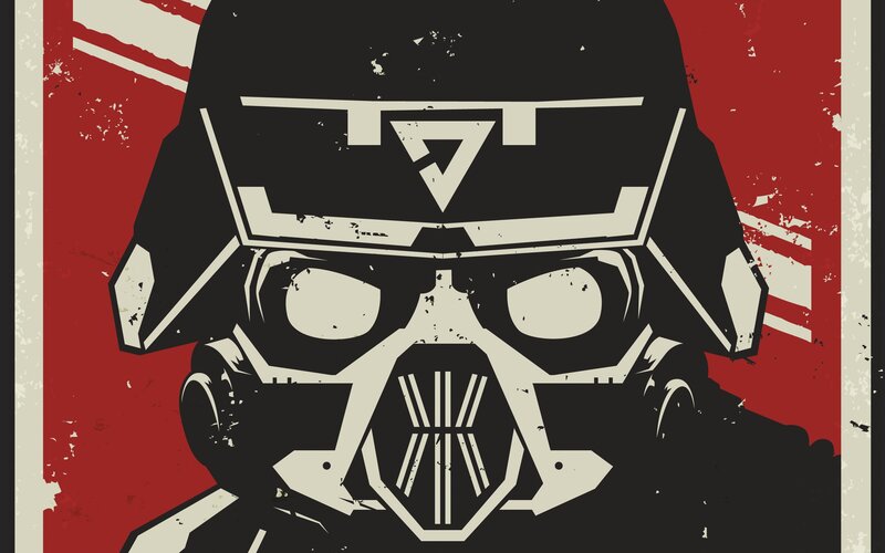 soldier in futuristic helmet