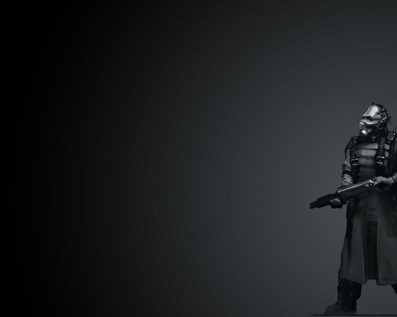 soldier in gas mask