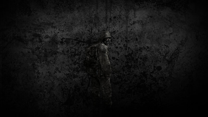 soldier in gas mask