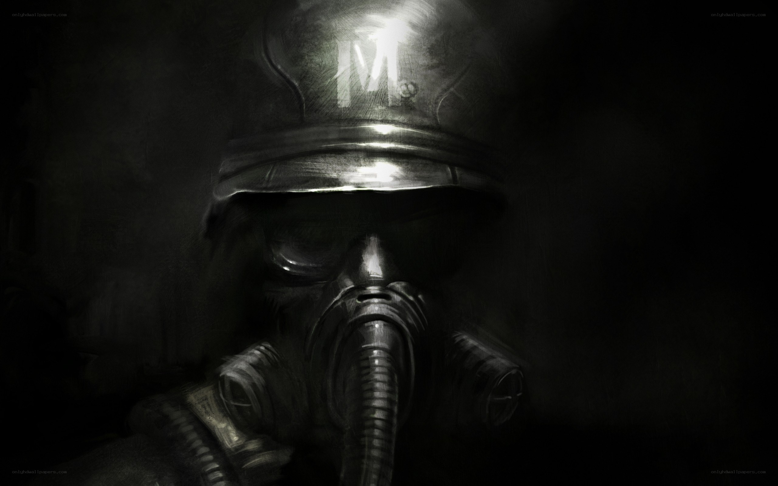 soldier in gas mask
