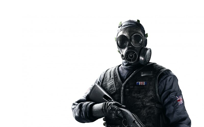 Soldier in Gas Mask — Black, Serious, 3d Render