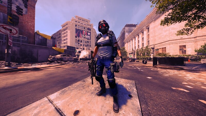 Soldier in Gas Mask — Blue, Post-apocalyptic