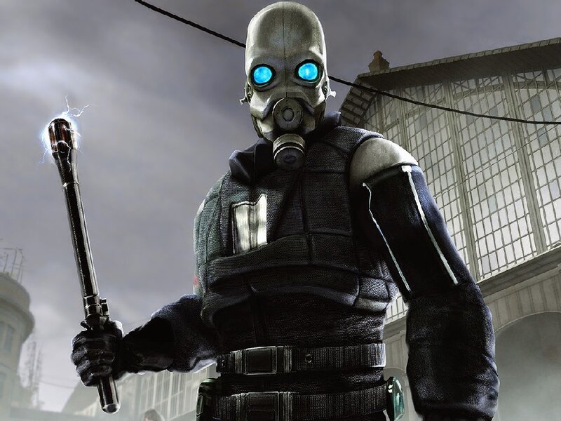 Soldier in Gas Mask — Gray, Dramatic, Digital Art, Gas Mask, Electrified Baton