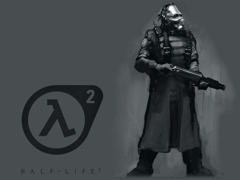 Soldier in Gas Mask — Gray, Dramatic, Digital Art, Gun, Gas Mask