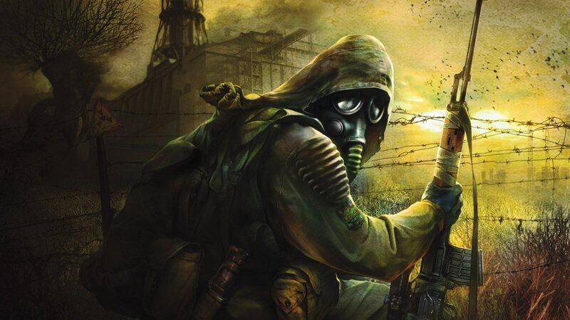 Soldier in Gas Mask — Green, Dramatic, Sunset
