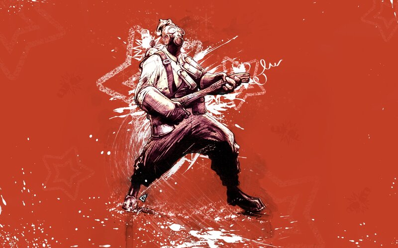 Soldier in Gas Mask — Red, Aggressive