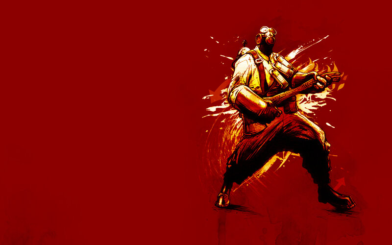 Soldier in Gas Mask — Red, Dramatic, Digital Art, Gas Mask, Gun