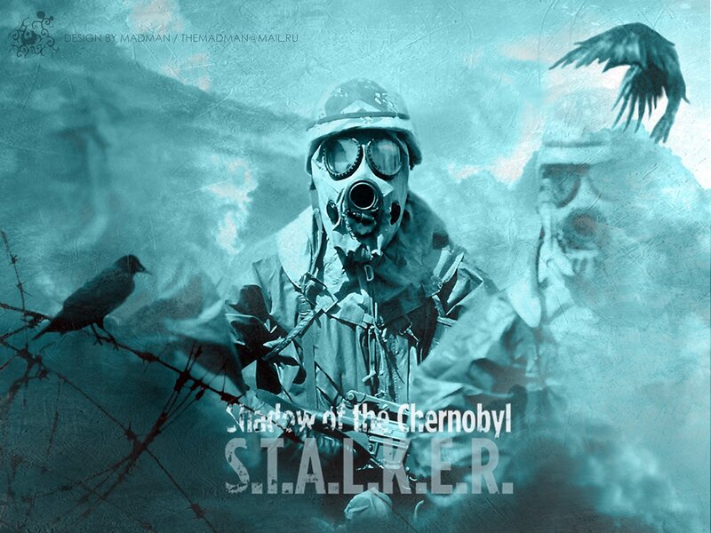 Soldier in Gas Mask — Teal, Dramatic