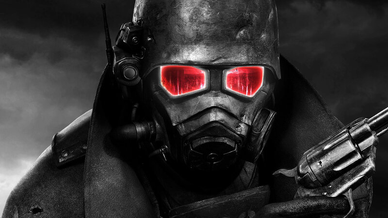 soldier in gas mask with red eyes
