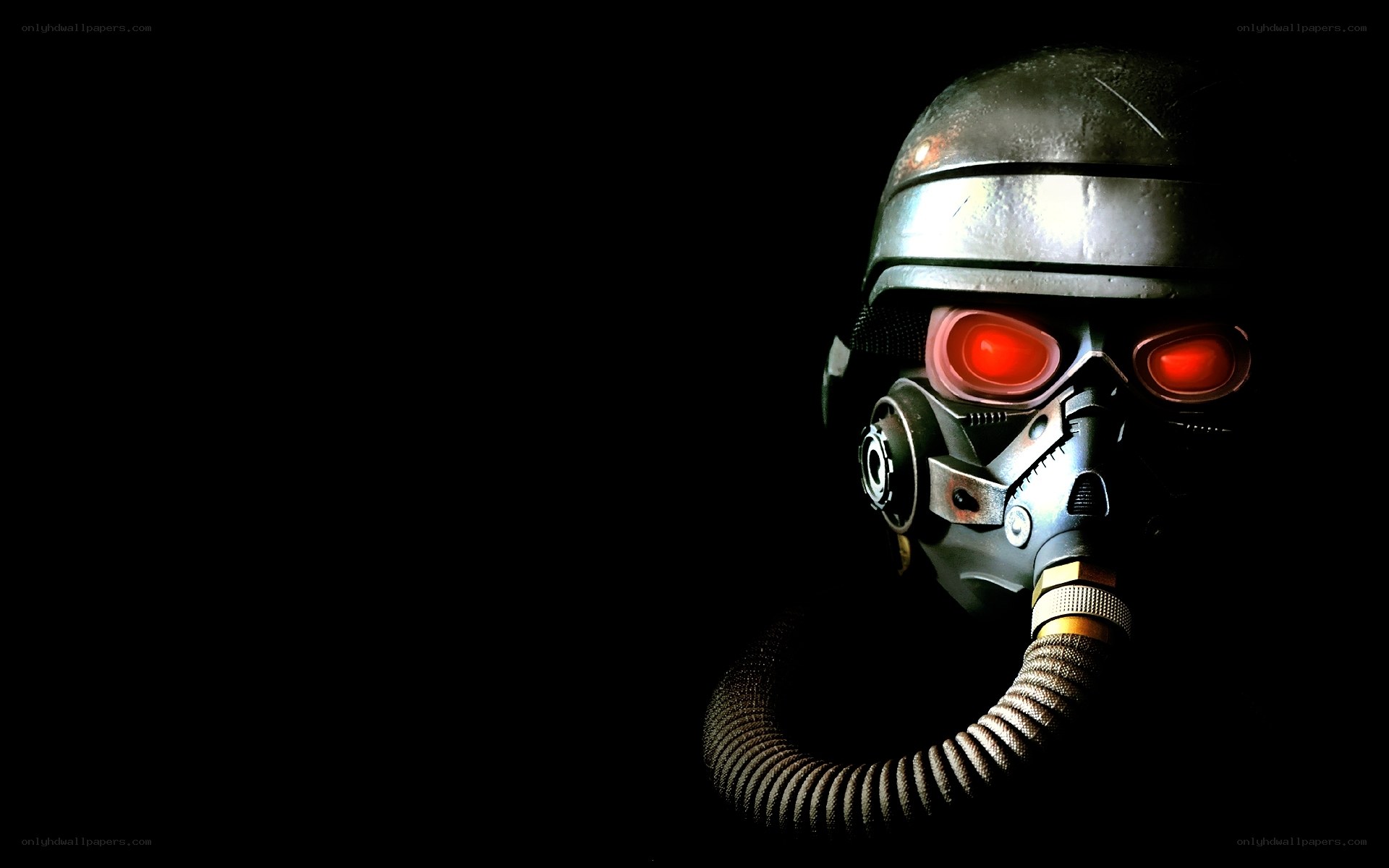 soldier in gas mask