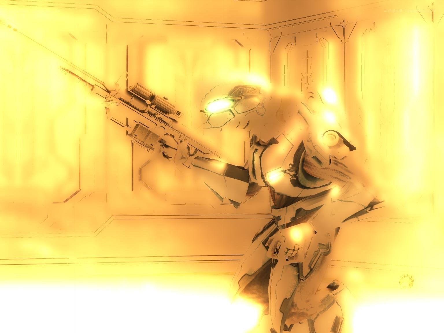 soldier in golden light