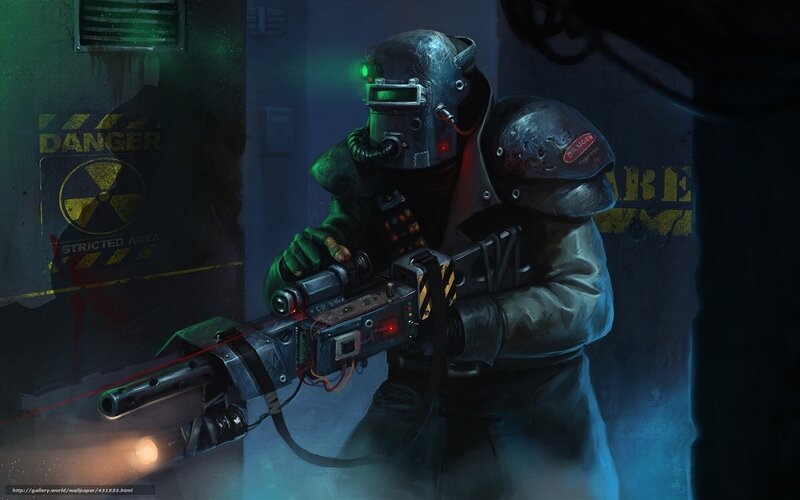 Soldier in Hazmat Suit — Green, Dramatic, Night