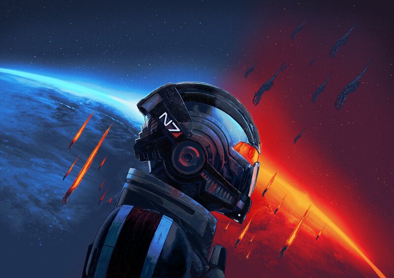 Soldier in Helmet — Blue, Dramatic, Night