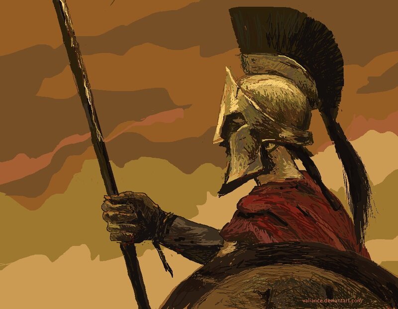 Soldier in Helmet — Brown, Dramatic, Sunset