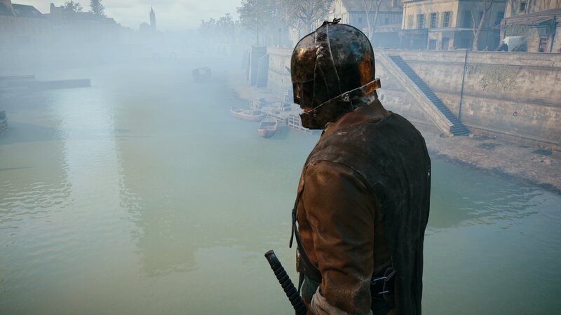 Soldier in Helmet by River