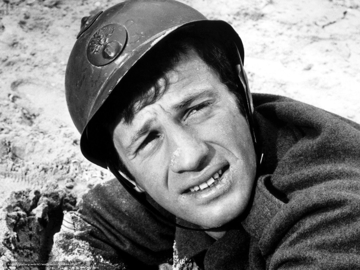 Soldier in helmet on battlefield