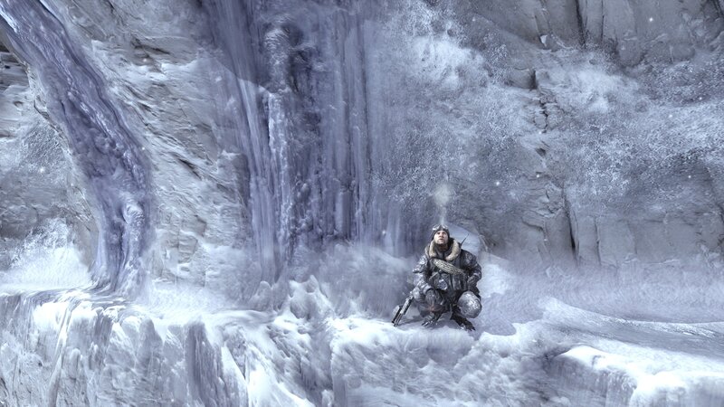 soldier in icy cave