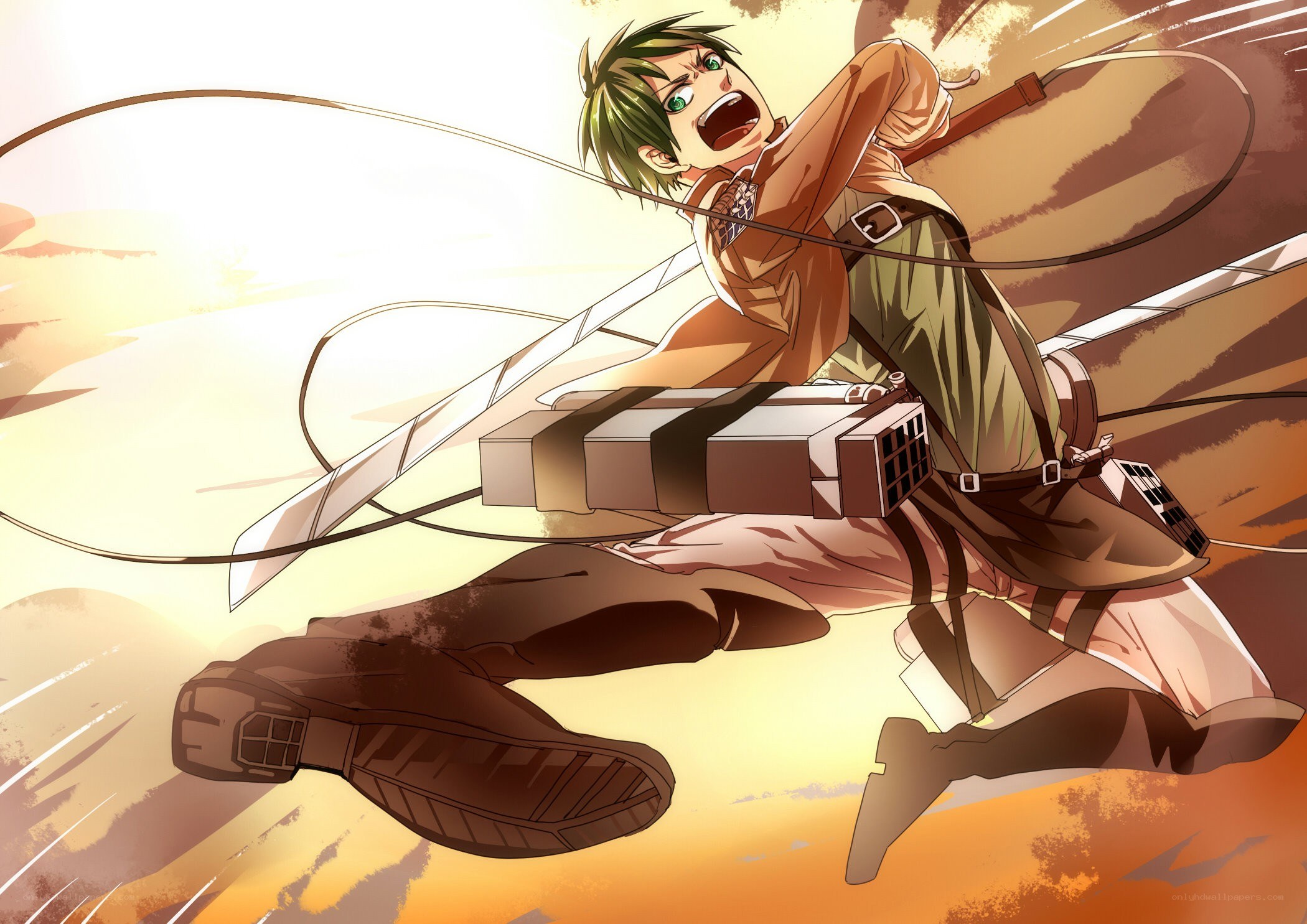 soldier in mid-air action