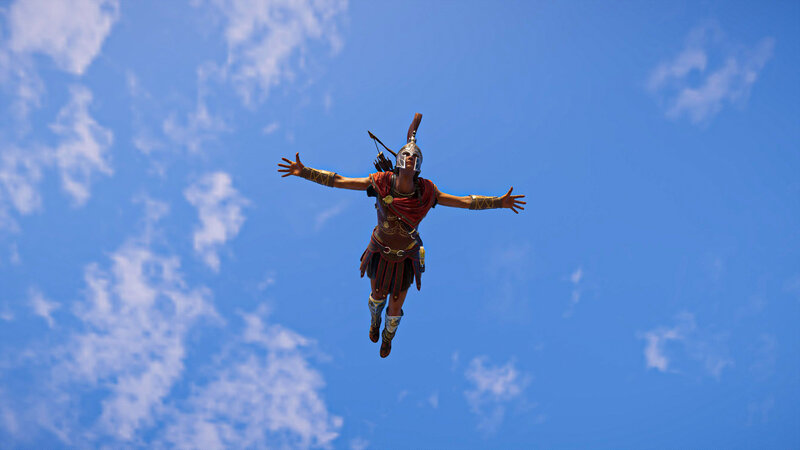 Soldier in Mid-air — Blue, Dramatic, Afternoon, 3d Render