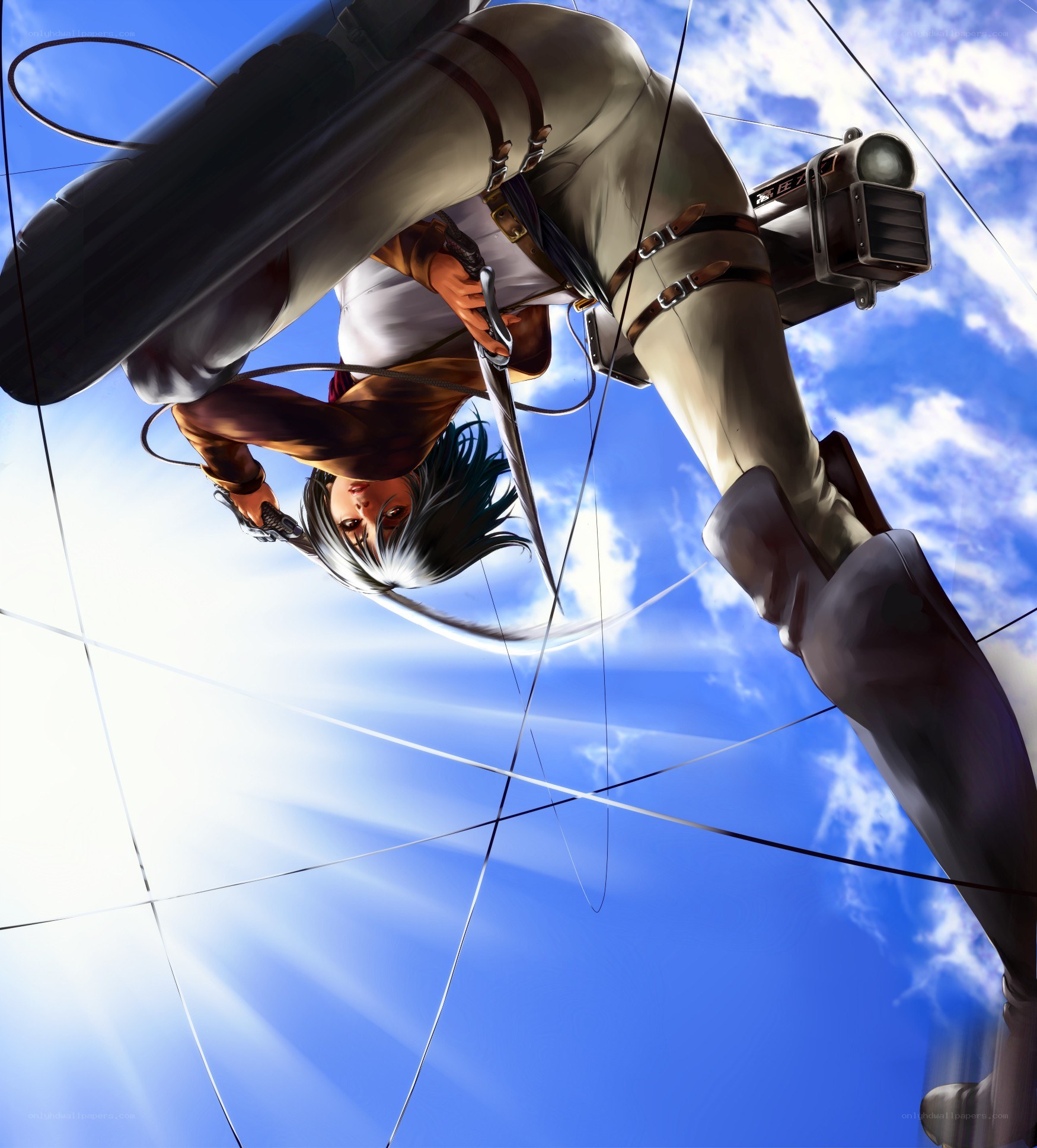 soldier in mid-air combat