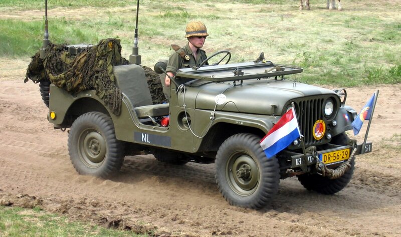 Soldier in Military Jeep — Green