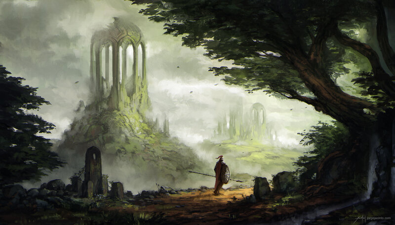 Soldier in Misty Ruins