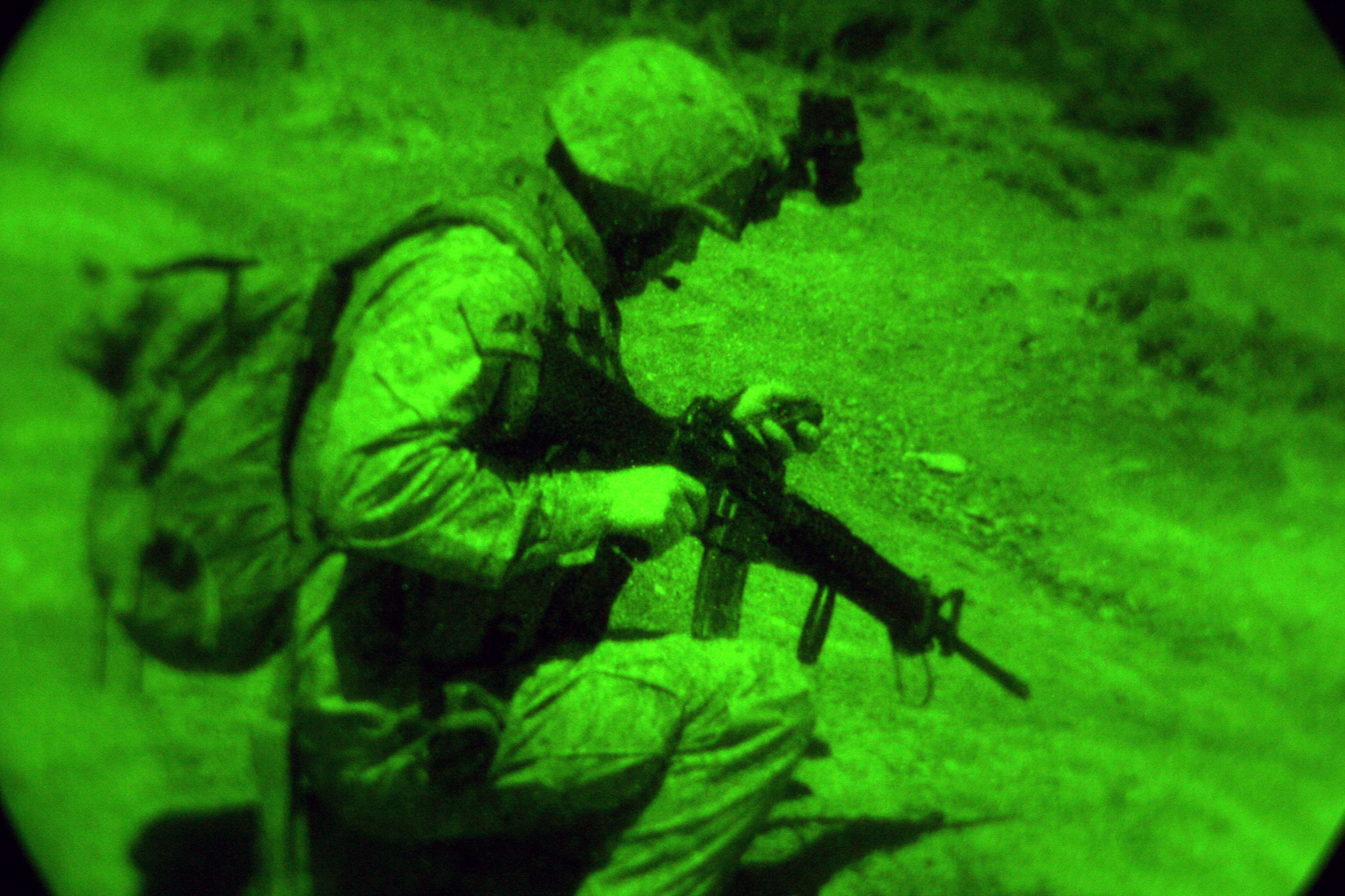 Soldier in night vision