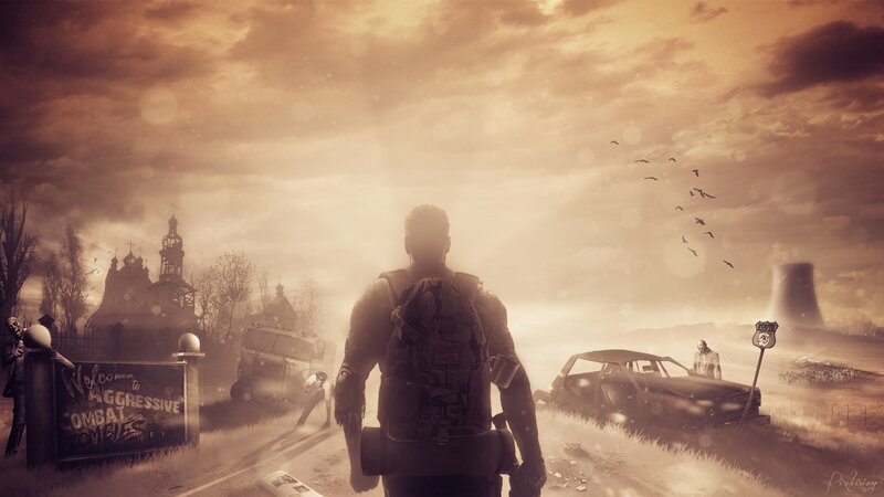 Soldier in Post-apocalyptic Landscape