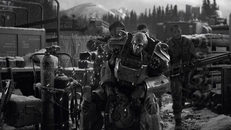 Soldier in Power Armor — Black, Dramatic, Winter