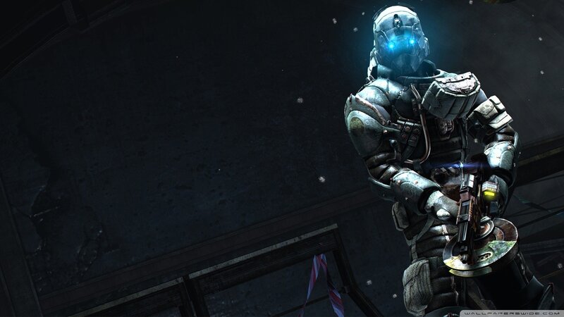 Soldier in Powered Armor — Black, Dramatic, Night, 3d Render, Gun, Helmet, Dark Room, Gray