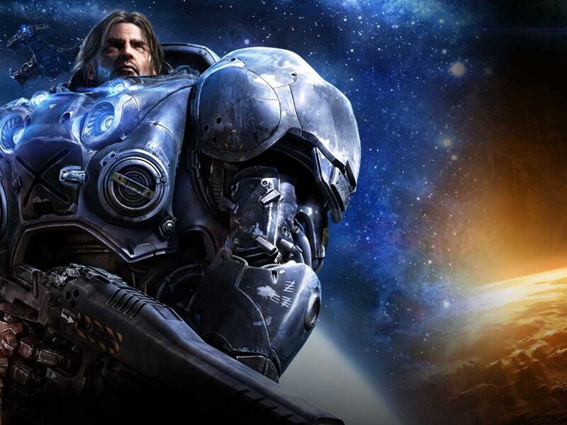 Soldier in Powered Armor — Blue, Dramatic, Digital Art