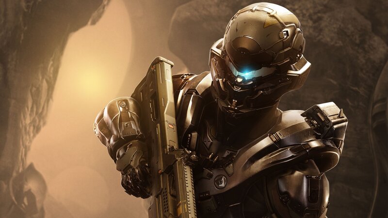 Soldier in Powered Armor — Brown, Dramatic, Digital Art