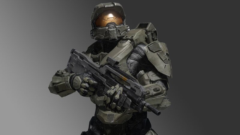 Soldier in Powered Armor — Gray, Serious, 3d Render, Rifle