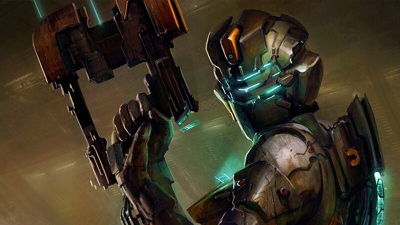 Soldier in Powered Armor — Green, Dramatic, Digital Art, Weapon, Glowing Lights