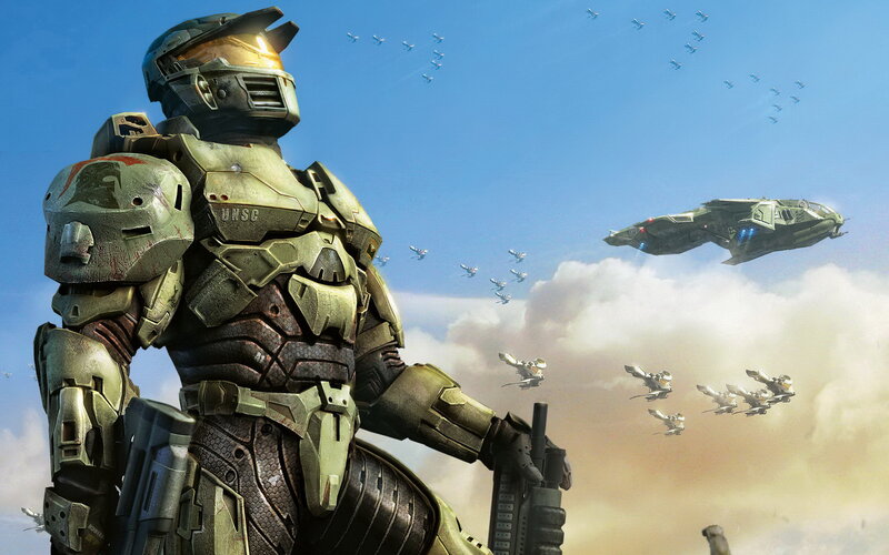 Soldier in Powered Armor — Green, Dramatic