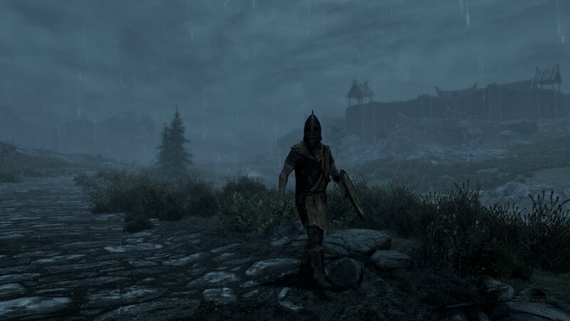 Soldier in Rain — Gray, Dreary, Somber