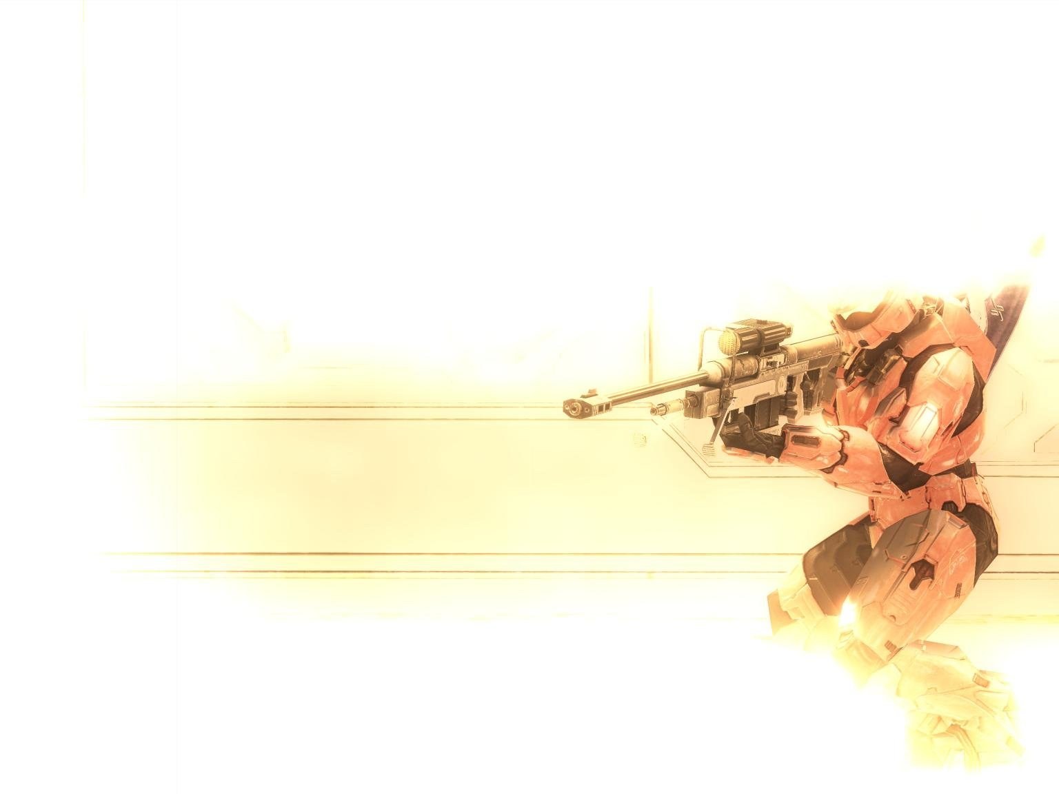 soldier in red armor with rifle