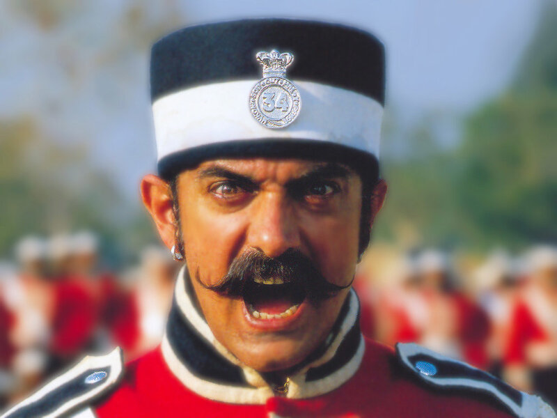soldier in red uniform