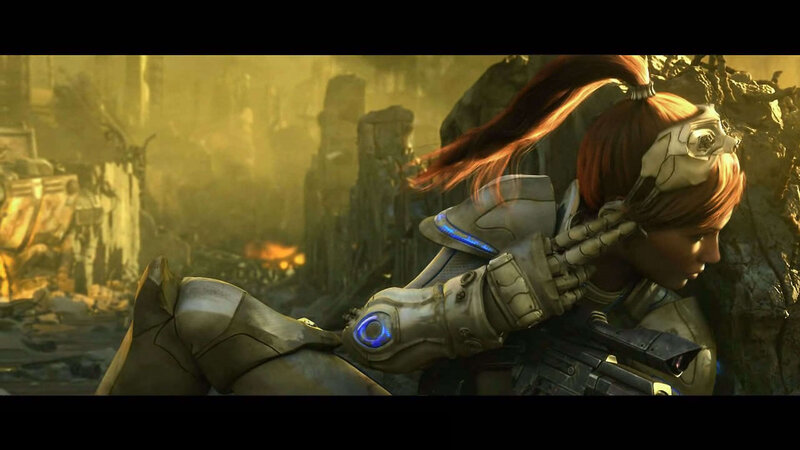 soldier in ruined city