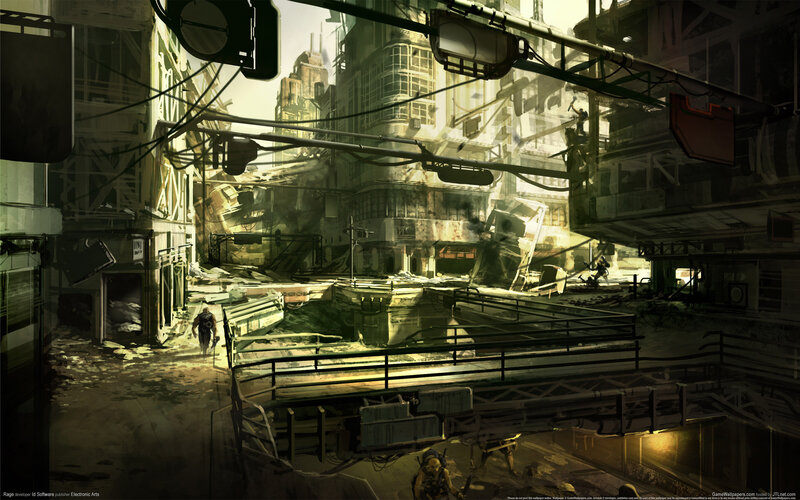 Soldier in Ruined City — Green